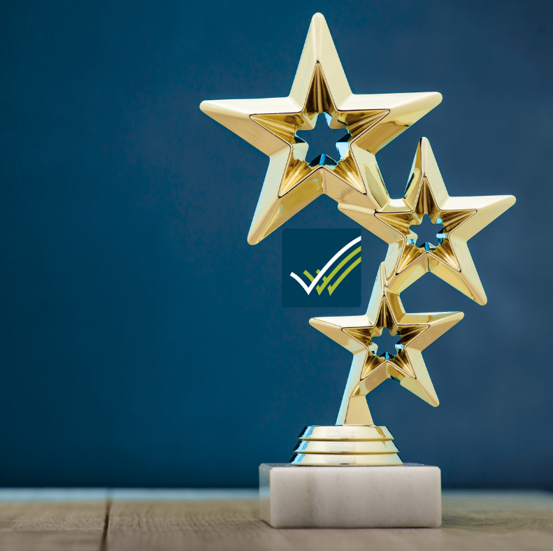A star shaped trophy and the OSR logo
